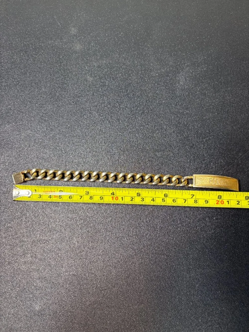 Vintage Gold Toned ELVIS Chain Bracelet